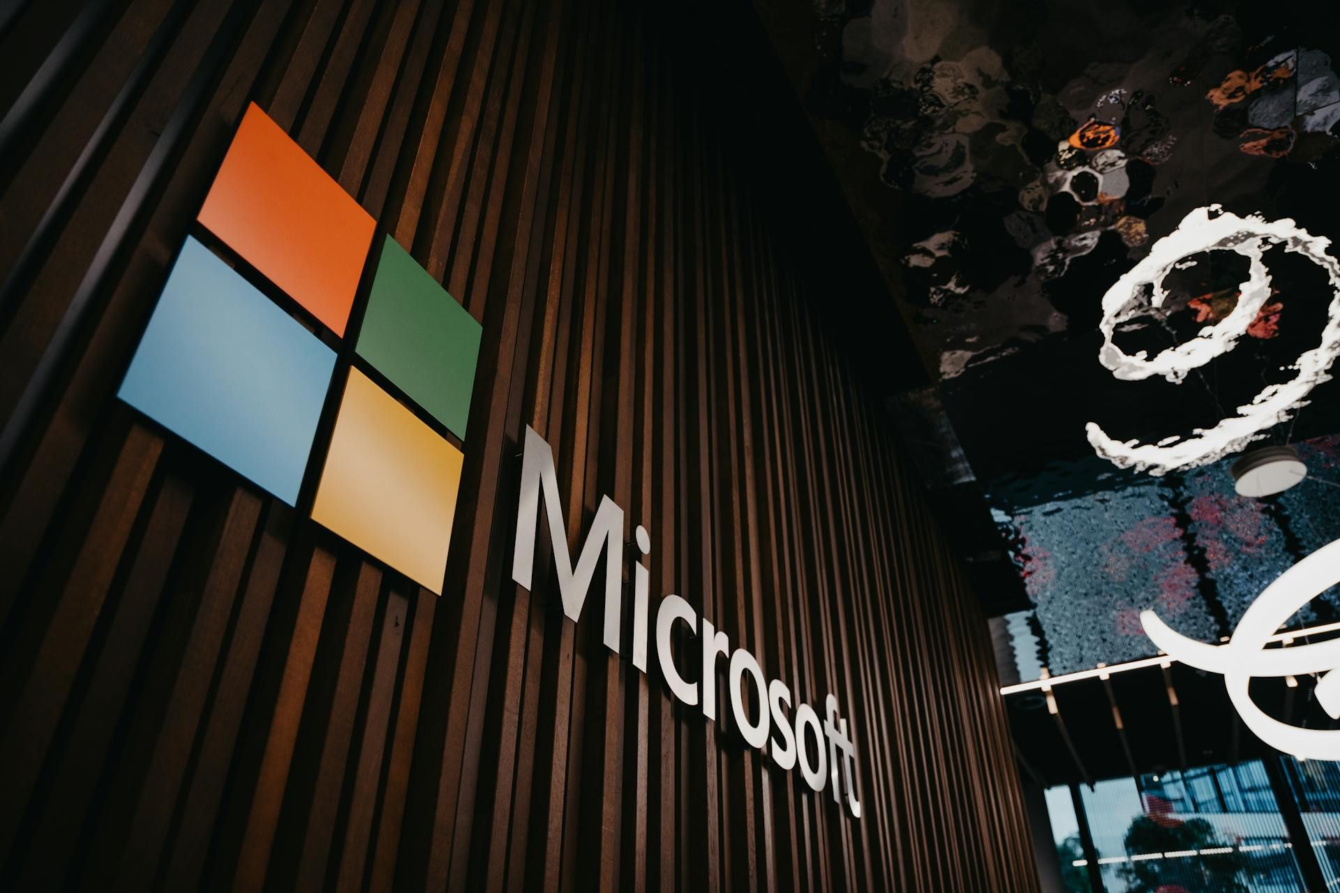 Microsoft Logo on a Wall